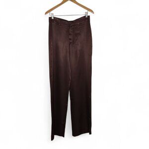 Zara Brown Satin Pants